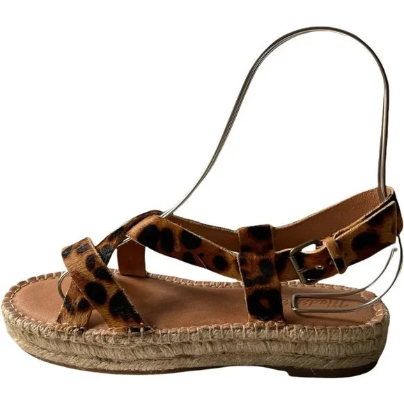 Women’s Sandals Size 8.5 Madewell Espadrille Sandal in Leopard Calf Hair - Picture 4 of 12